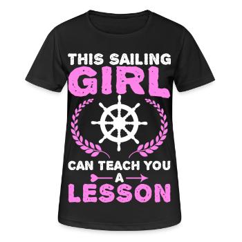 This sailor will teach you a lesson - Women's Breathable T-Shirt - black - Front - AI Model Female 172 light (172cm)