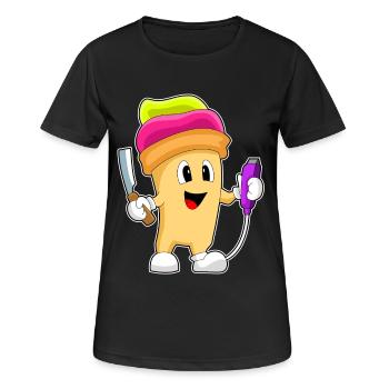 Cupcake Friseur Rasierer - Frauen T-Shirt atmungsaktiv - Schwarz - Vorne - AI Model Female 172 light (172cm)