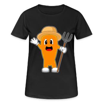 Karotte Landwirt Mistgabel Bauernhof - Frauen T-Shirt atmungsaktiv - Schwarz - Vorne - AI Model Female 172 light (172cm)