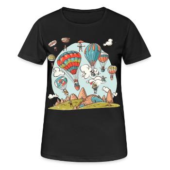 Ballon Doodle - Frauen T-Shirt atmungsaktiv - Schwarz - Vorne - AI Model Female 172 light (172cm)