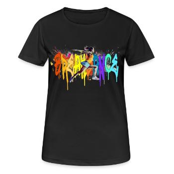 Breakdance Girl Bgirl B-Girl - Frauen T-Shirt atmungsaktiv - Schwarz - Vorne - AI Model Female 172 light (172cm)