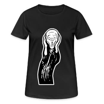 Schrei-Gesicht - Frauen T-Shirt atmungsaktiv - Schwarz - Vorne - AI Model Female 172 light (172cm)