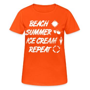 Beach Summer Ice Cream Repetition - Women's Breathable T-Shirt - neon orange - Front - AI Model Female 172 dark (172cm)