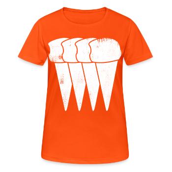 Cornets de crème glacée - T-shirt respirant Femme - orange néon - Devant - AI Model Female 172 dark (172cm)