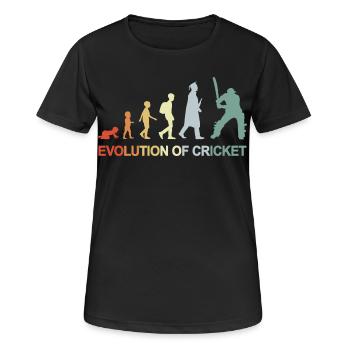 Evolution of Cricket - Women's Breathable T-Shirt - black - Front - AI Model Female 172 light (172cm)