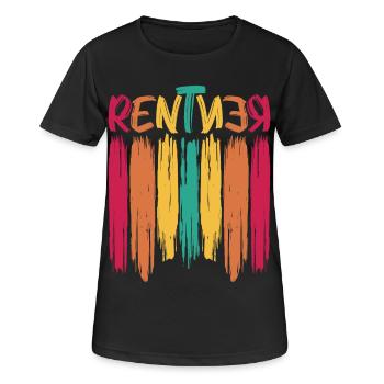 Rentner - Frauen T-Shirt atmungsaktiv - Schwarz - Vorne - AI Model Female 172 light (172cm)