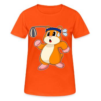 Hamster Samen - Frauen T-Shirt atmungsaktiv - Neonorange - Vorne - AI Model Female 172 dark (172cm)