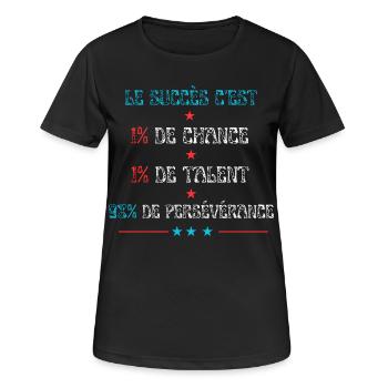Motivation pour le succés - T-shirt respirant Femme - noir - Devant - AI Model Female 172 light (172cm)