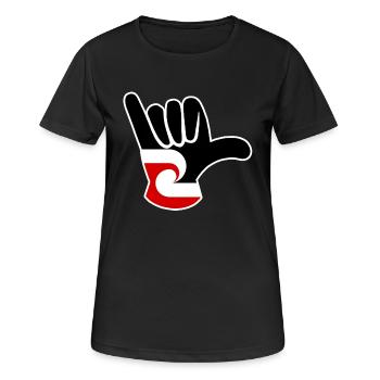Maori flag Shaka - Women's Breathable T-Shirt - black - Front - AI Model Female 172 light (172cm)