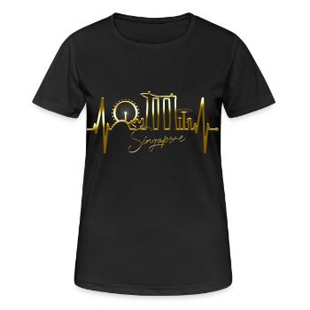 Singapore Skyline Heartbeat Asia I Love Singapore - Women's Breathable T-Shirt - black - Front - AI Model Female 172 light (172cm)