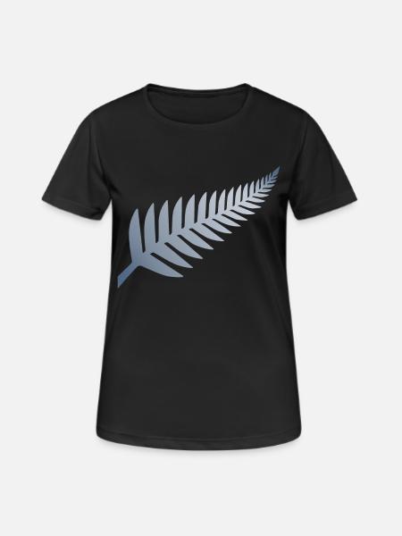 Fougère argentée de Nouvelle-Zélande - T-shirt respirant Femme - noir