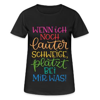 Lauter Schweigen Regenbogen - Frauen T-Shirt atmungsaktiv - Schwarz - Vorne - AI Model Female 172 light (172cm)