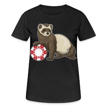 Ferret Poker Jetons de Poker - T-shirt respirant Femme - noir - Devant - AI Model Female 172 light (172cm)