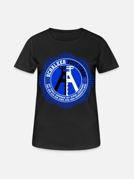 Schalker Pottjunge | Farben änderbar - Frauen T-Shirt atmungsaktiv - Schwarz