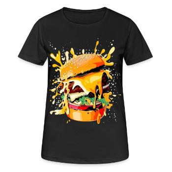 Cheeseburger Burger Lovers - T-shirt respirant Femme - noir - Devant - AI Model Female 172 light (172cm)