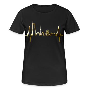 Essen Skyline Herzschlag Ruhrpott Fan Herz Essener - T-shirt respirant Femme - noir - Devant - AI Model Female 172 light (172cm)