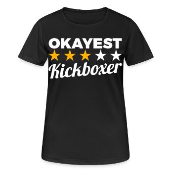 Kickboxeur moyen - T-shirt respirant Femme - noir - Devant - AI Model Female 172 light (172cm)