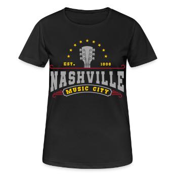 Nashville Tennessee Music | Farben änderbar - Frauen T-Shirt atmungsaktiv - Schwarz - Vorne - AI Model Female 172 light (172cm)