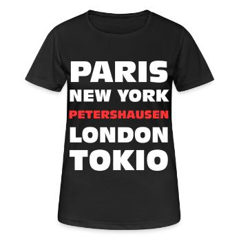 Petershausen, Haute-Bavière - T-shirt respirant Femme - noir - Devant - AI Model Female 172 light (172cm)