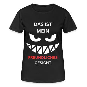 Freundliches Gesicht Grinsen - Frauen T-Shirt atmungsaktiv - Schwarz - Vorne - AI Model Female 172 light (172cm)