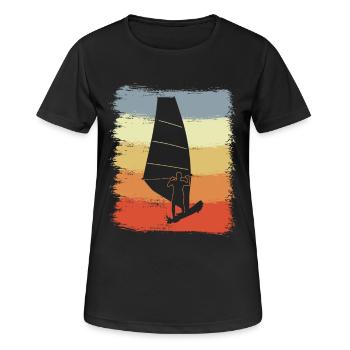 Vintage Windsurfer - Frauen T-Shirt atmungsaktiv - Schwarz - Vorne - AI Model Female 172 light (172cm)