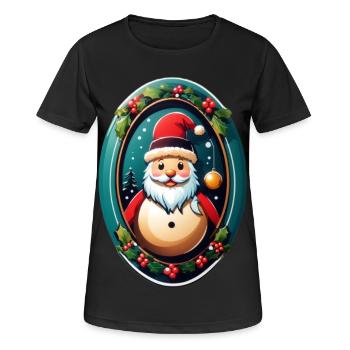 Weihnachtsmann - Frauen T-Shirt atmungsaktiv - Schwarz - Vorne - AI Model Female 172 light (172cm)