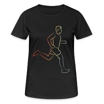 Lustiger Läufer Junge - Frauen T-Shirt atmungsaktiv - Schwarz - Vorne - AI Model Female 172 light (172cm)