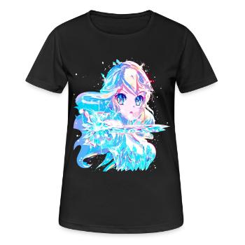 Eisprinzessin - Eiskalte Anime Schönheit - Frauen T-Shirt atmungsaktiv - Schwarz - Vorne - AI Model Female 172 light (172cm)