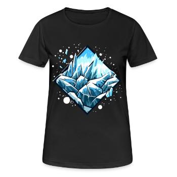 Eiskristalle Eiszapfen Winterlandschaft - Frauen T-Shirt atmungsaktiv - Schwarz - Vorne - AI Model Female 172 light (172cm)