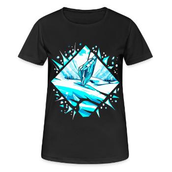 Paysage hivernal de neige et de gel cristallin de glace - T-shirt respirant Femme - noir - Devant - AI Model Female 172 light (172cm)