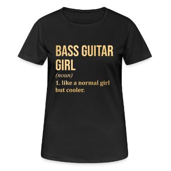 Basse Guitare Fille Citation Drôle - T-shirt respirant Femme - noir - Devant - AI Model Female 172 light (172cm)