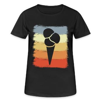 Eistüte - Frauen T-Shirt atmungsaktiv - Schwarz - Vorne - AI Model Female 172 light (172cm)
