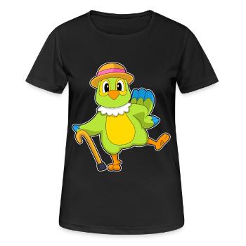 Parrot Pensioner Walking Stick - Women's Breathable T-Shirt - black - Front - AI Model Female 172 light (172cm)