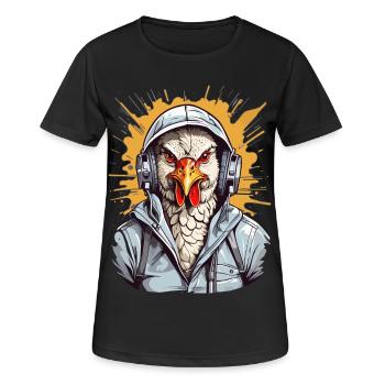 Jupe poulet - T-shirt respirant Femme - noir - Devant - AI Model Female 172 light (172cm)