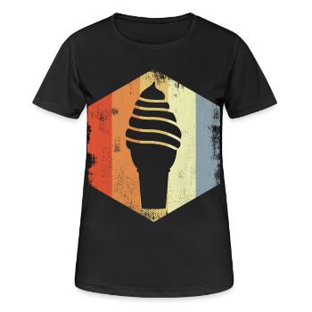 Vintage Softeis - Frauen T-Shirt atmungsaktiv - Schwarz - Vorne - AI Model Female 172 light (172cm)