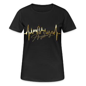 Augsburg Skyline Heartbeat Fan J’aime Augsburger - T-shirt respirant Femme - noir - Devant - AI Model Female 172 light (172cm)