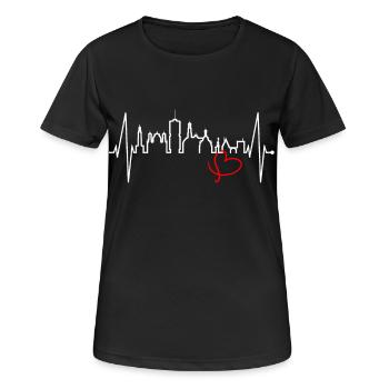 Augsburg Skyline Heartbeat Fan J’aime Augsburger - T-shirt respirant Femme - noir - Devant - AI Model Female 172 light (172cm)