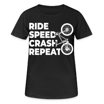 Radeln Fallen Wiederholen - Frauen T-Shirt atmungsaktiv - Schwarz - Vorne - AI Model Female 172 light (172cm)