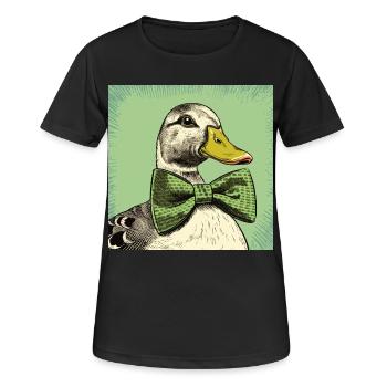 Canard avec nœud papillon - T-shirt respirant Femme - noir - Devant - AI Model Female 172 light (172cm)