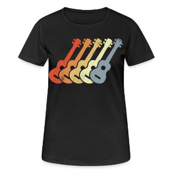 Dessin de ukulélé vintage - T-shirt respirant Femme - noir - Devant - AI Model Female 172 light (172cm)