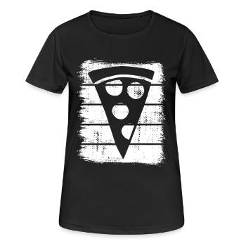 Tranche de pizza - T-shirt respirant Femme - noir - Devant - AI Model Female 172 light (172cm)