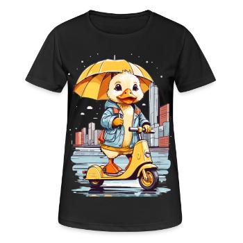 Canard au rouleau - T-shirt respirant Femme - noir - Devant - AI Model Female 172 light (172cm)
