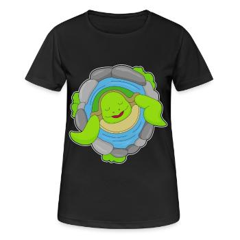 Fontaine de la Tortue - T-shirt respirant Femme - noir - Devant - AI Model Female 172 light (172cm)