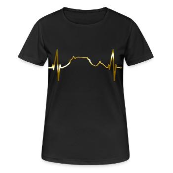 Cape Town Skyline Heartbeat Afrique du Sud Table Mountain - T-shirt respirant Femme - noir - Devant - AI Model Female 172 light (172cm)