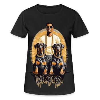 Rappeur avec Dobermans - T-shirt respirant Femme - noir - Devant - AI Model Female 172 light (172cm)