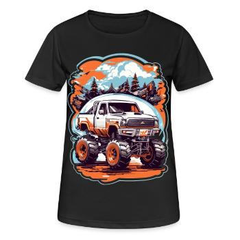 Monstertruck - Frauen T-Shirt atmungsaktiv - Schwarz - Vorne - AI Model Female 172 light (172cm)