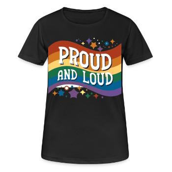 Fier et bruyant - T-shirt respirant Femme - noir - Devant - AI Model Female 172 light (172cm)