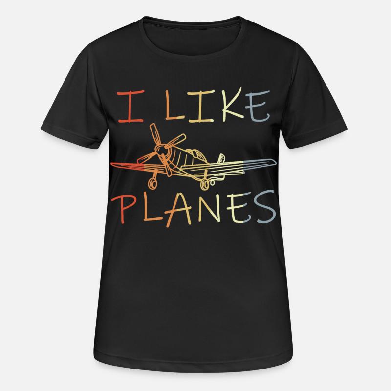 Plane Spotter - Frauen T-Shirt atmungsaktiv - Schwarz