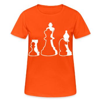 Schachfiguren - Frauen T-Shirt atmungsaktiv - Neonorange - Vorne - AI Model Female 172 dark (172cm)