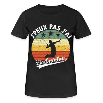 Ich kann kein humorvolles Badminton-Geschenk haben - Frauen T-Shirt atmungsaktiv - Schwarz - Vorne - AI Model Female 172 light (172cm)
